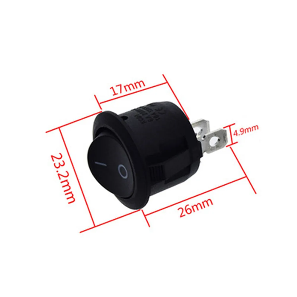 

10PCS 12V Round Rocker Switches ON/OFF 2 Pin SPST Camper Van Caravan Motorhome Boat Accessories Lights Appliance Switchs