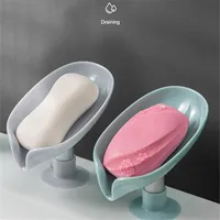 1/2PCS Soap Holder Leaf Shape Soap Tray Bathroom Shower Drain Soap Dish Soap Storage Container For Kitchen Bathroom Accessories 4