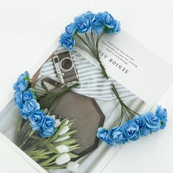 Mini Paper Rose Bouquet for Wedding and Party Decoration - 12/36/72pcs (Light blue)