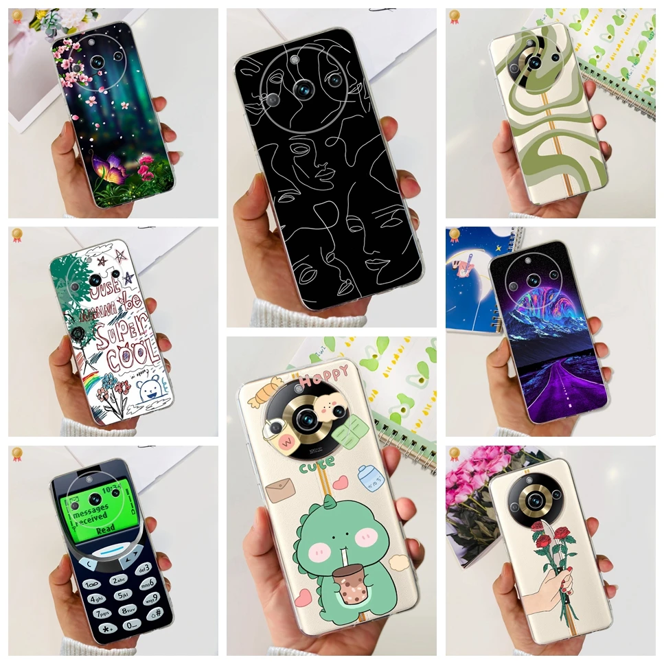 Clear Cute Cartoon Cat Soft Silicone TPU Back Cover