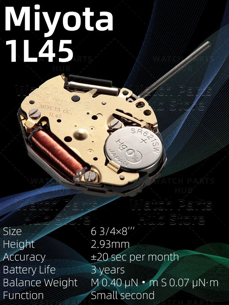 Genuine Miyota 1L45 Watch Movement Citizen Original Quartz Mouvement Automatic Movement 2 Hands watch parts