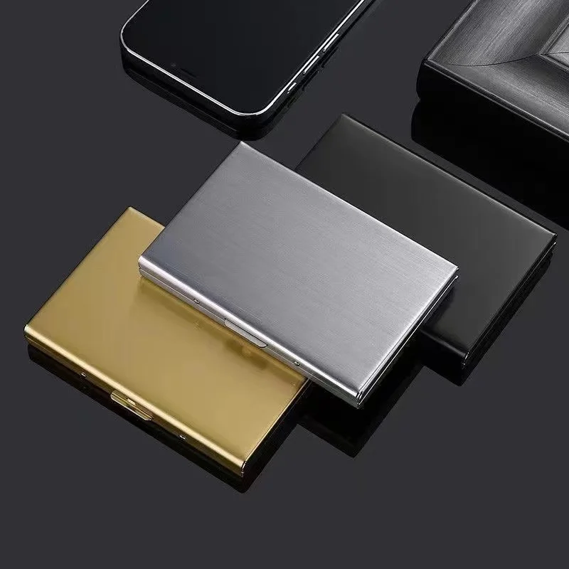 Premium RFID Blocking Metal Card Holder - Stylish Wallet & Business Card Organizer with Gift Box Packaging