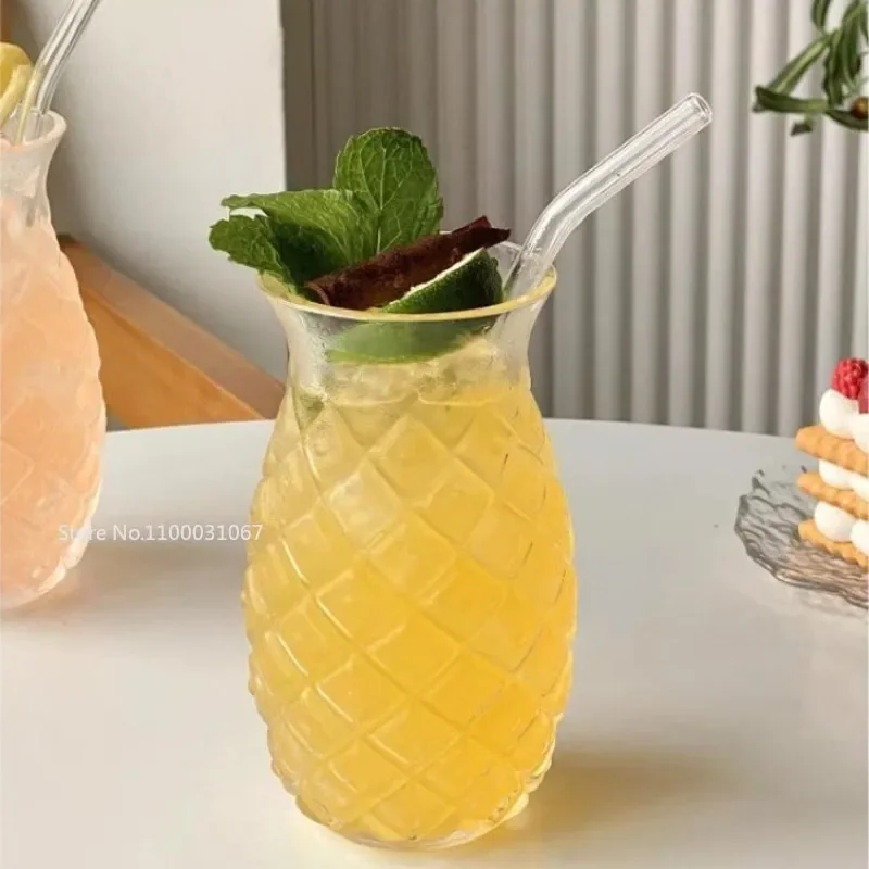 High Borosilicate Net Red Pineapple Cocktail Glass Cup Creative Wine Glasses Juice Glass Bartending Bar Accessories