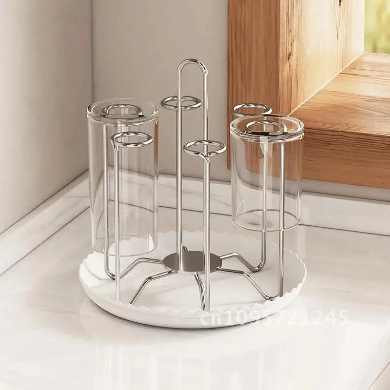 304 Stainless steel Cup Holder Countertop Drain Storage Rack Tree Shape Storage Upside Cup Down Coffee Tea Glass Rack Holder