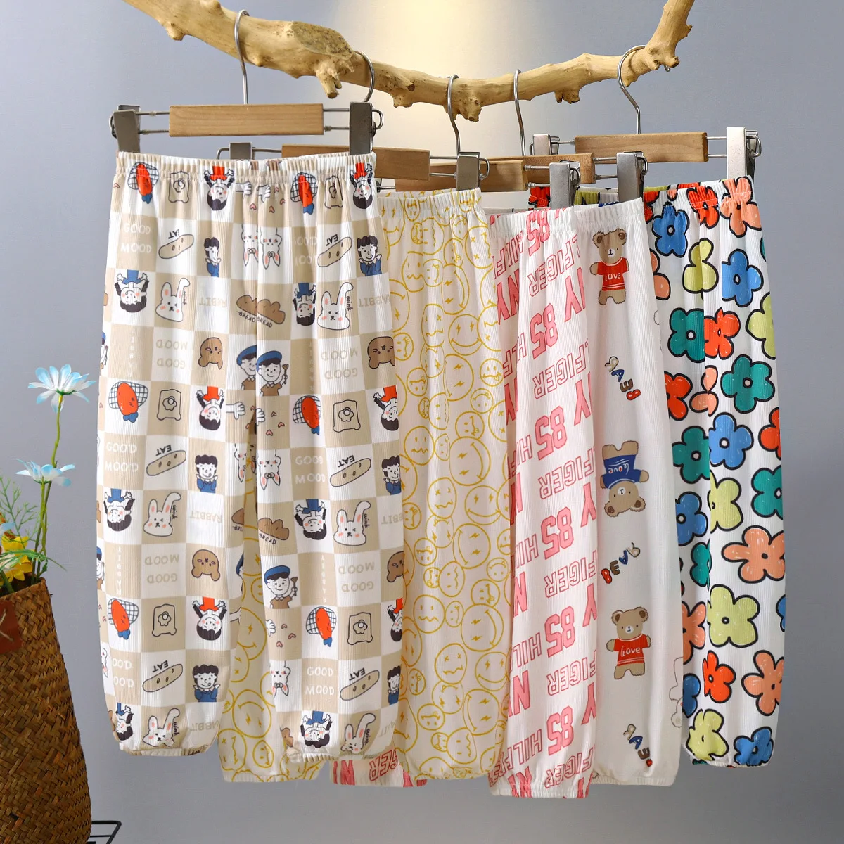 

Children Ice Silk Anti-mosquito Baby Pants Pajama Bloomers Panty Cartoon Pants