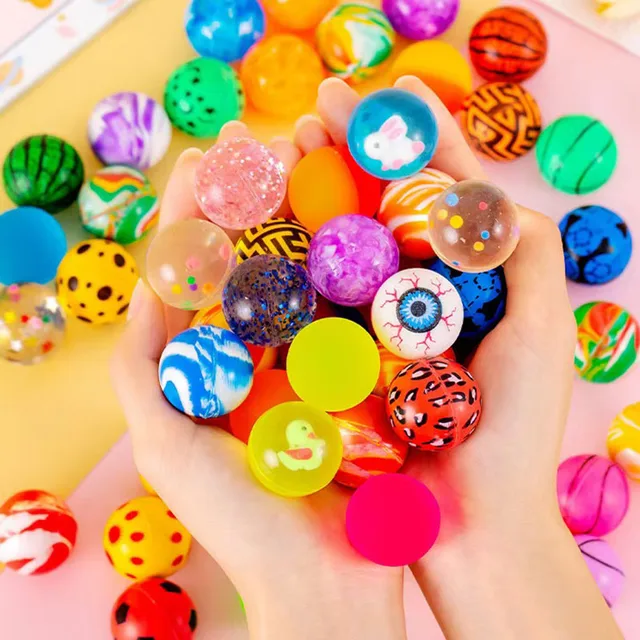10PCS Rubber Bouncy Balls for Kids Teens Boys Girls Balle Rebondissante 32MM 27MM Party Favors Birthday Gifts Classroom Rewards 2