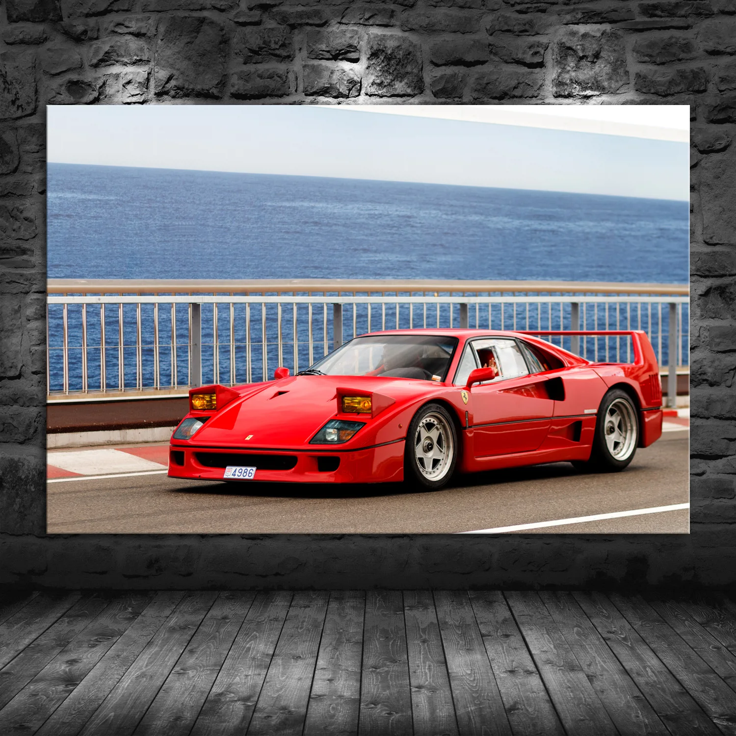 Dipinti Su Tela Wall Art Supercars Ferraris Retro F40 Fr Spec Pininfarina Red Poster E Stampe Per Soggiorno Home Decor