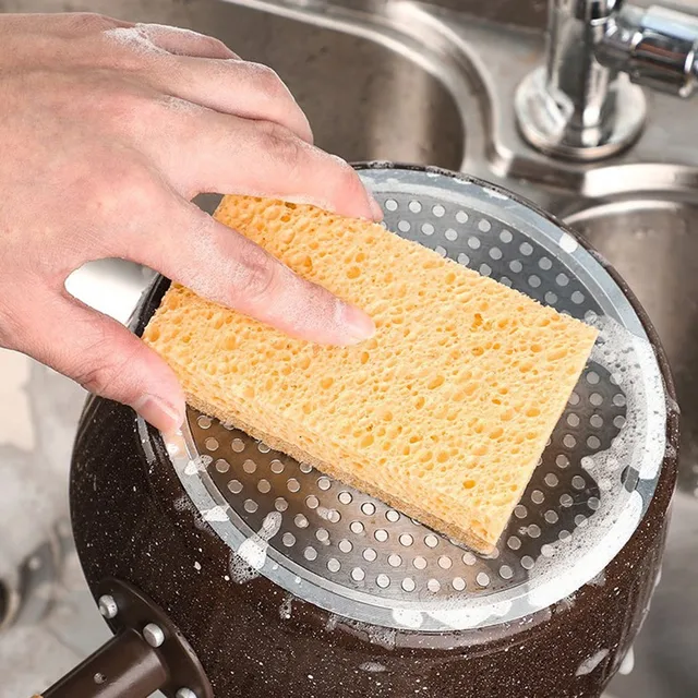 10 Pack Eco-Friendly Natural Plant Based Scrub Sponges Palm Fiber Dishwashing Sponge With Two-Sided Compostable Design Dish 2