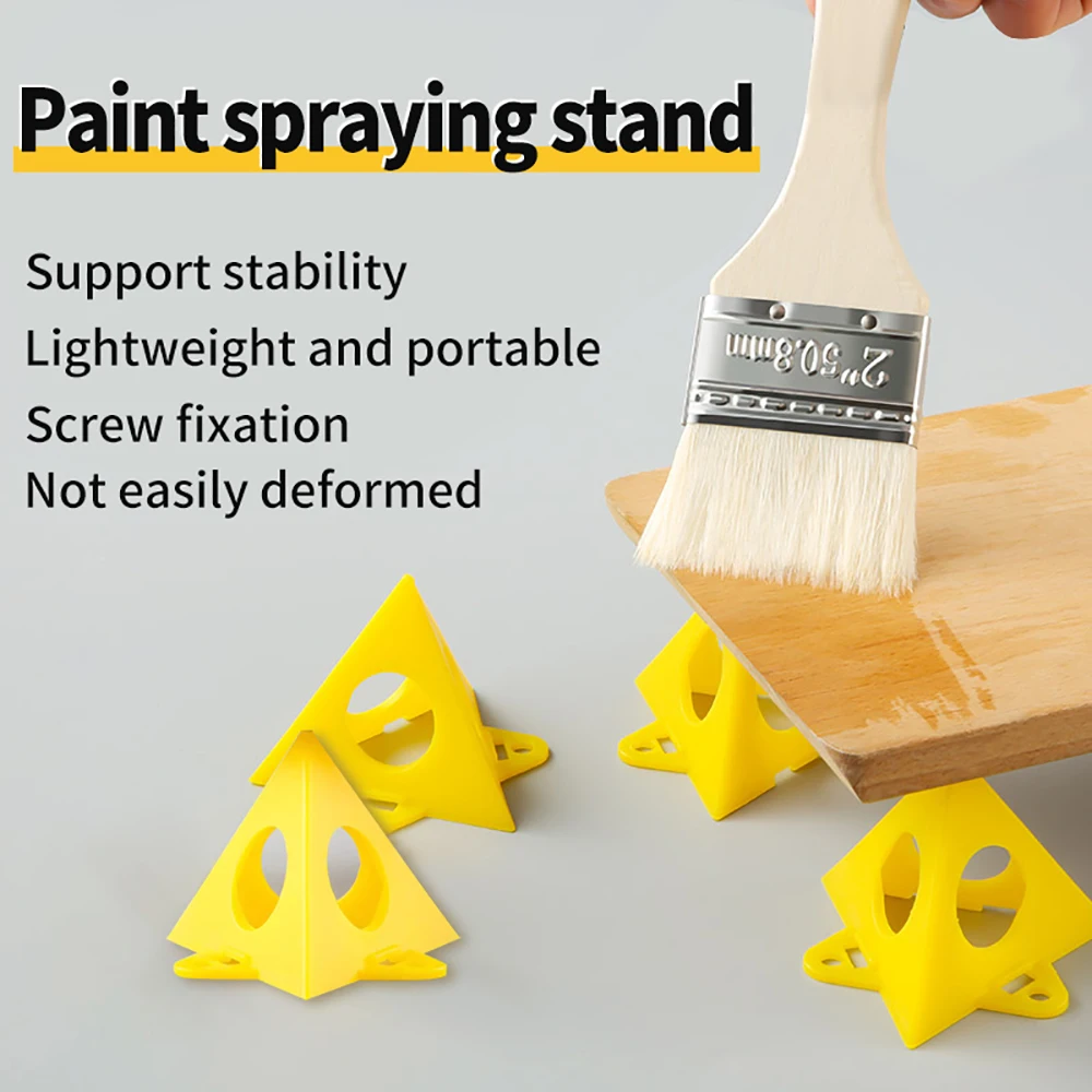 10 PCS Woodworking Paint Bracket Set Yellow Painted Plastic Cushion Block Spray Painting Air Dry Coated Triangular Bracket