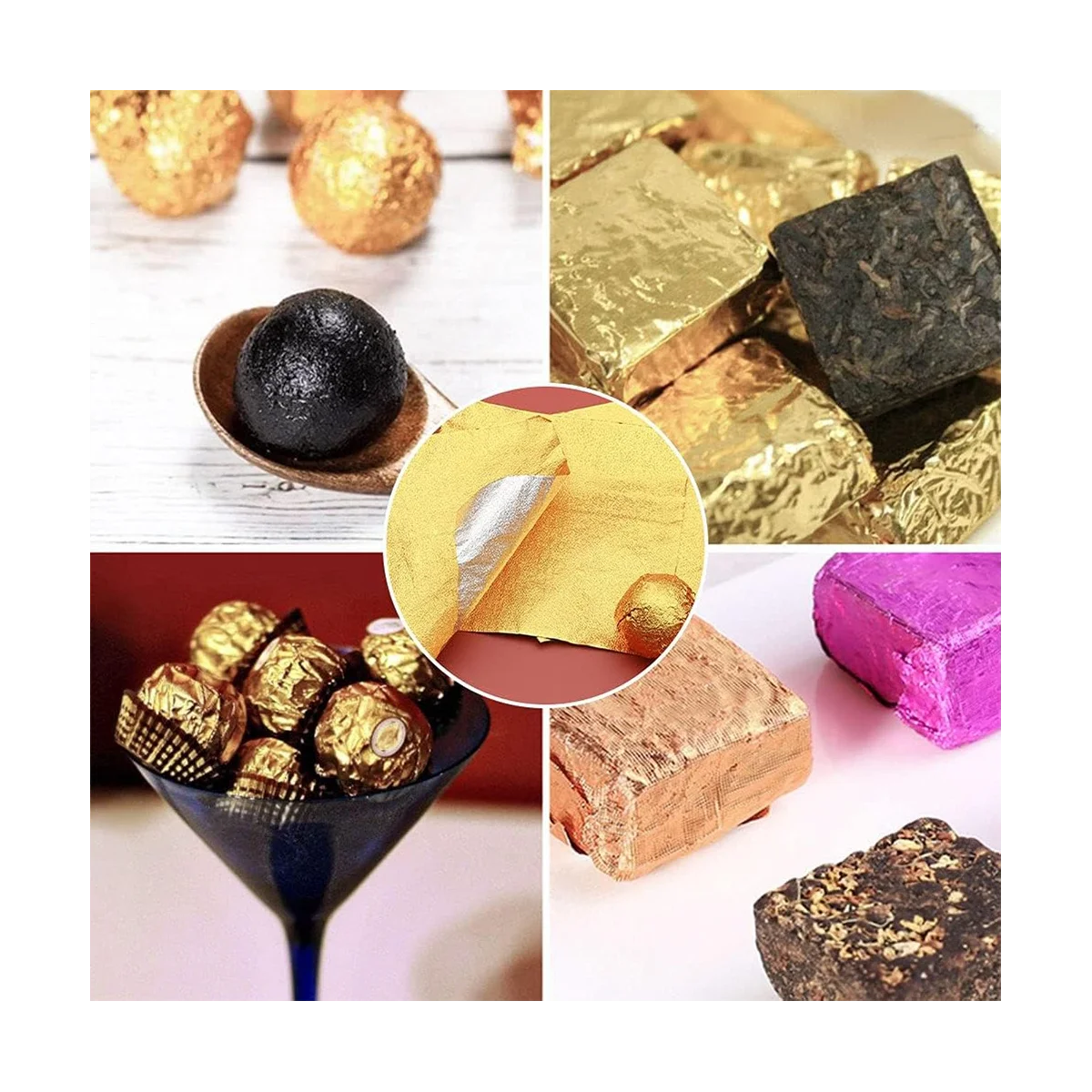 

1000 Pcs Foil Candy Wrappers, 4 in X4 in Golden Foil Candy Wrappers for DIY Candy Chocolate Packaging Christmas