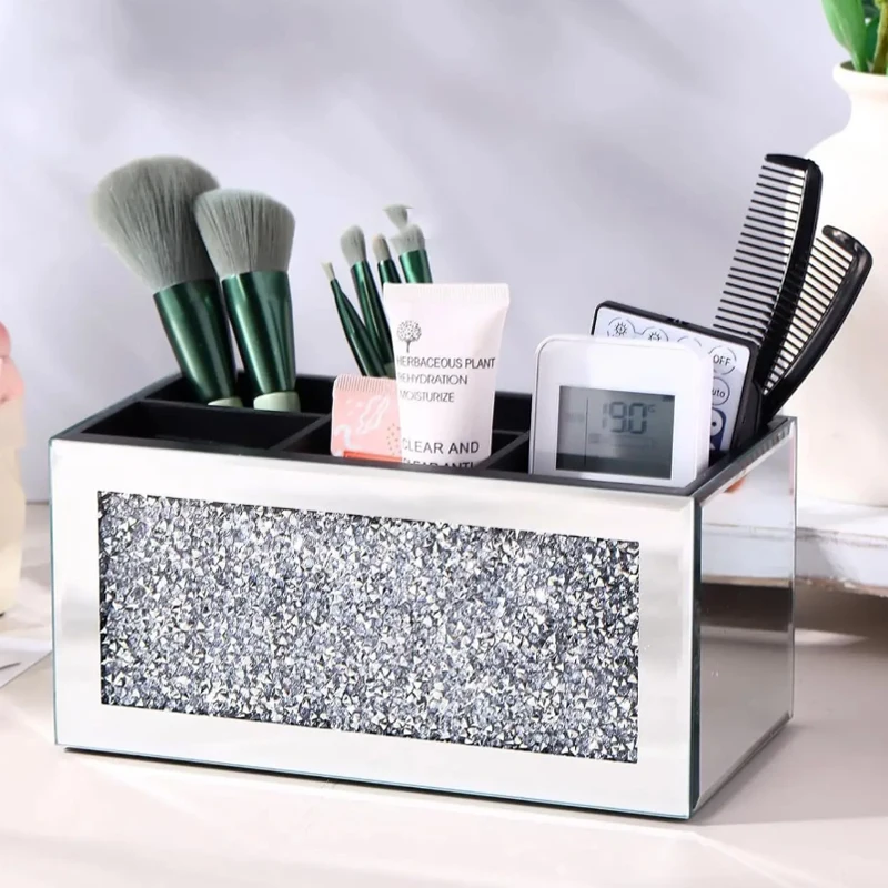 High End Diamond Inlaid Tray Modern Decor Service Tray Home Desktop Skincare Jewelry Organization Storage Trays Decorative 5