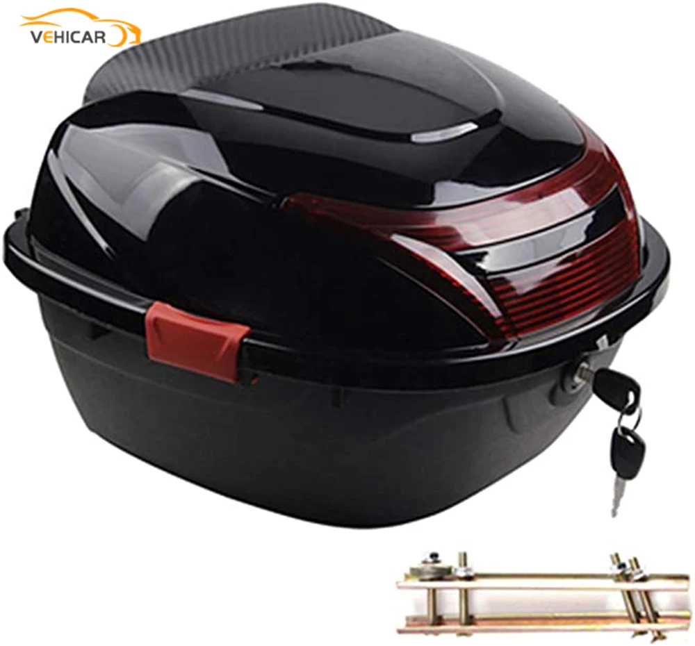 VEHICAR Universal Moped Scooter Tour Tail Box Fashion Motorcycle Trunk 34L Top Luggage Carrier
