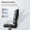 Modern Soft Pad Office Chair Genuine Leather Executive Desk with Lumbar Support Ergonomic Computer Chair with Aluminum Arms 4