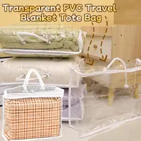 Practical PVC Quilt Storage Bag Transparent Reusable Bed Sheet Organiser Pouch Dustproof Tote Bag for Pillow Blanket 2
