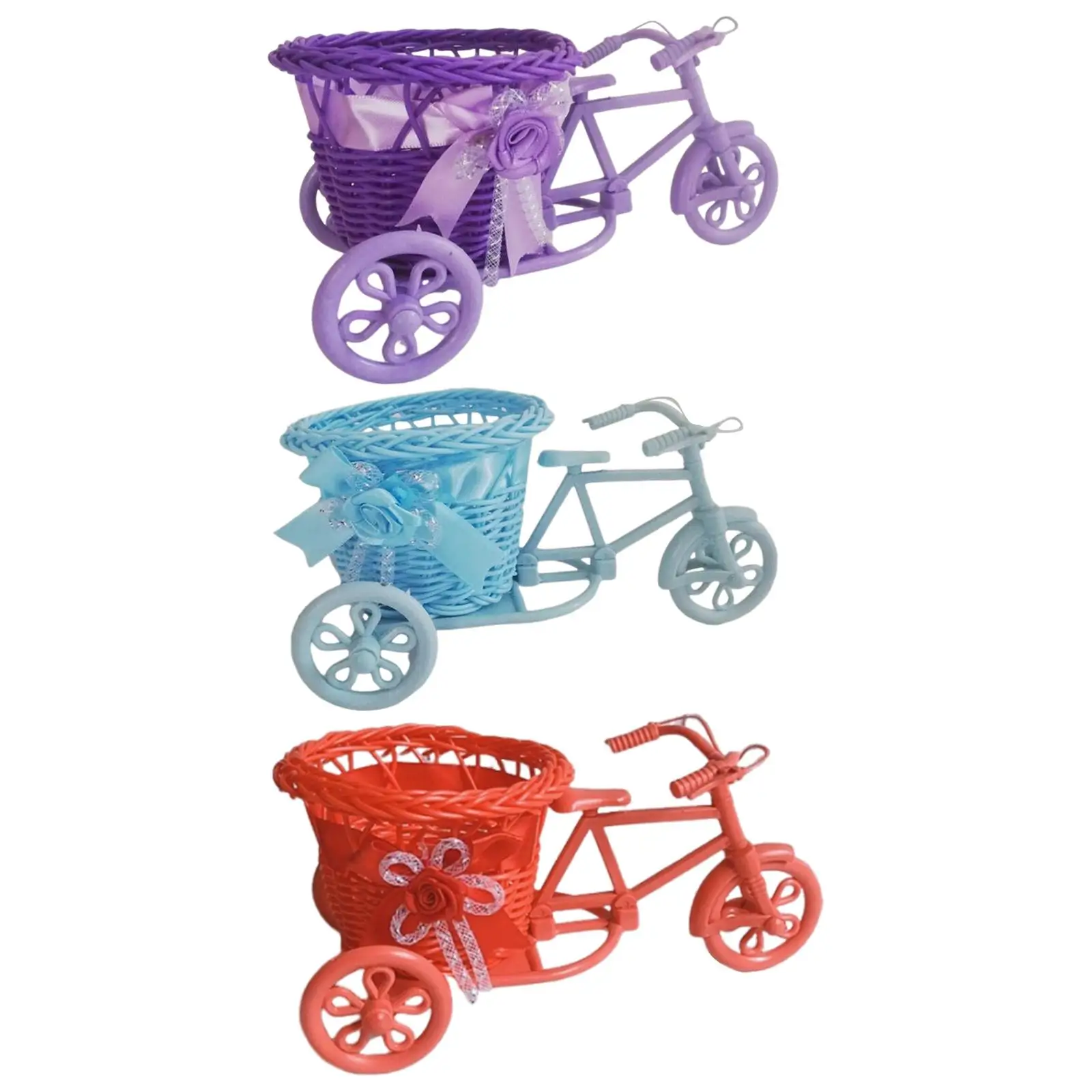 Tricycle Flower Basket Nostalgic Tabletop Ornament for Birthday Garden Patio