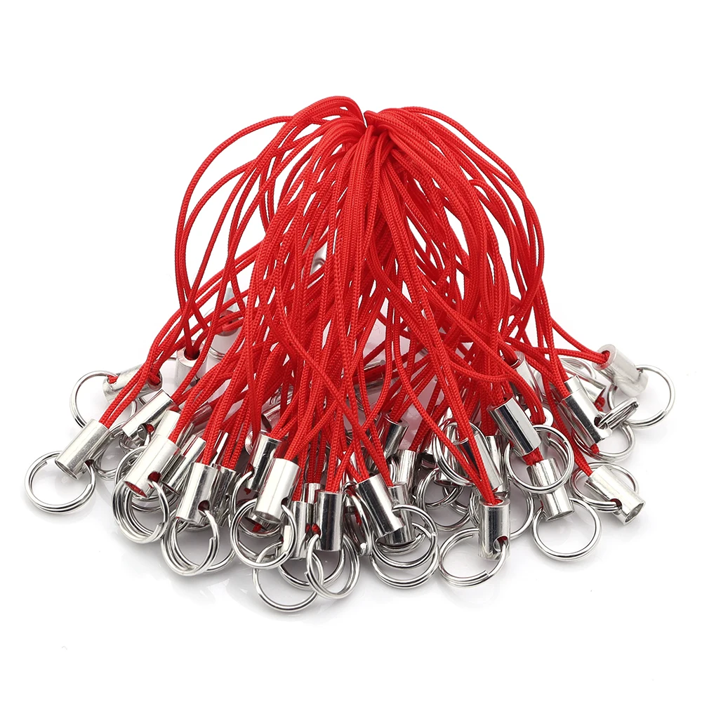 50pcs Durable Lanyard Rope with Jump Ring for DIY Keychain and Pendant Accessories