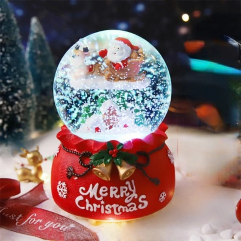 Novo natal de cristal bola de neve papai noel bola de vidro decoração de  mesa natal presente de ano novo decoração de casa bola de cristal|Caixas de  música| - AliExpress