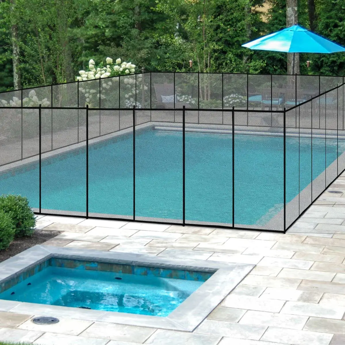 In Ground Black Self-Closing and Removeable Swimming Pool Fence Gate 5