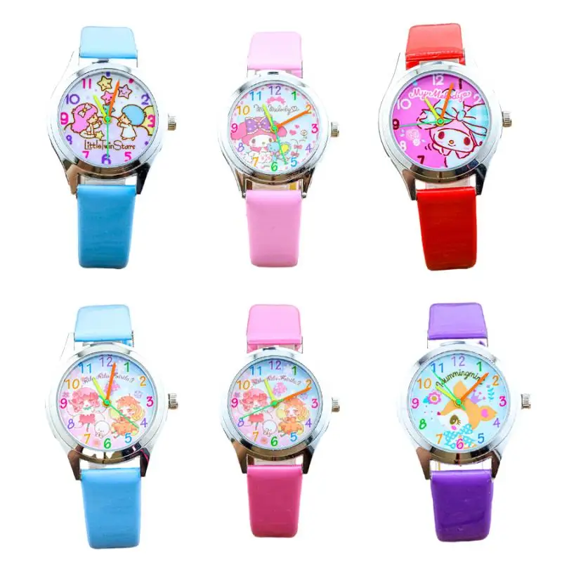 

Sanrios Anime Cartoon My Melody Little Twin Stars Watch Kawaii Ins Cute Deer Fashion Trend Casual Hands Quartz Electronic Watch