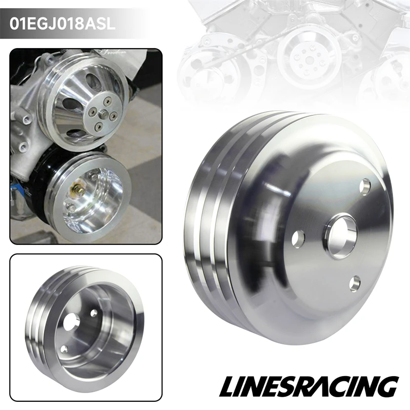 Fit for Small BlockChevy LWP Aluminum 3 Groove Crankshaft Pulley Long Water Pump For Small Block Chevy 350 Crank