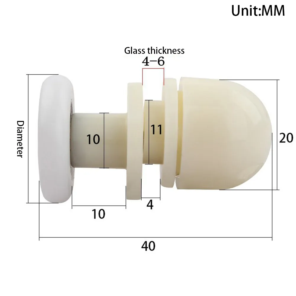 Description Picture 6 of itemHigh Quality Shower Shower Door Rollers Pulleys Runners Steam Cabin Enclosures Replacement 4 Pcs Accessories Diameter 19/23/25mm