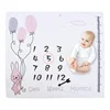 1 Set Baby Monthly Record Growth Milestone Blanket Newborn Photography Props Accessories Cartoon Printing Background 4