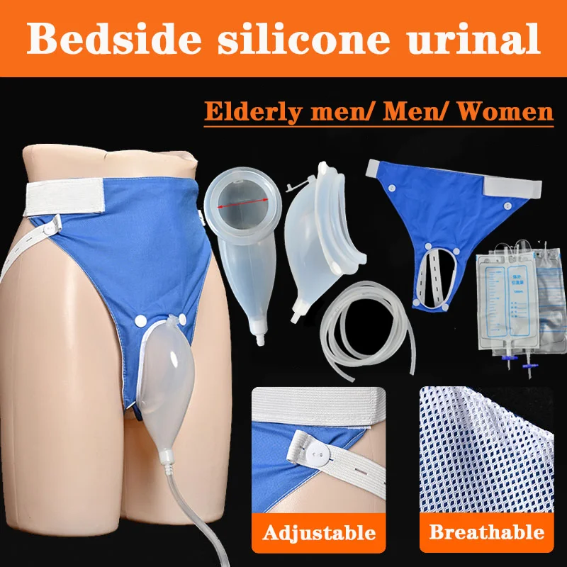 Reusable Silicone Urine Collector Pee Catheter 1000Ml 2000Ml Men Older Woman Bedridden Urinary Incontinence Patients