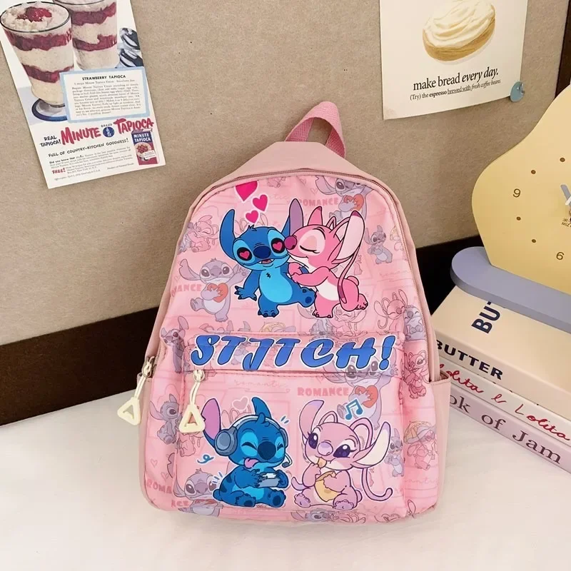 Stitch Print Backpack, Nylon Daypack, Kids And Girls College Style Schoolbag, Ideal Gift for School, Travel, Daily Commuting 5