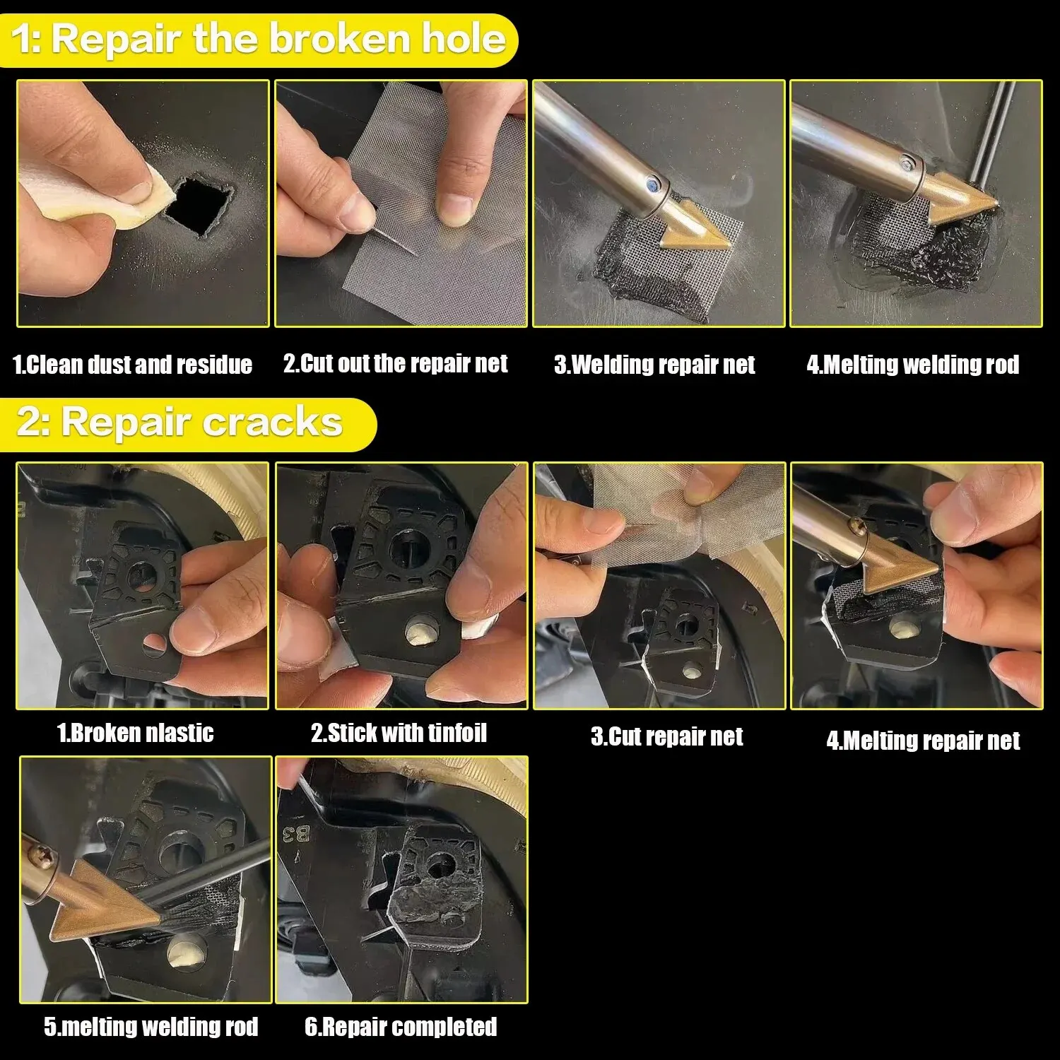 Heat Gun Plastic Welder & Bumper Repair Kit