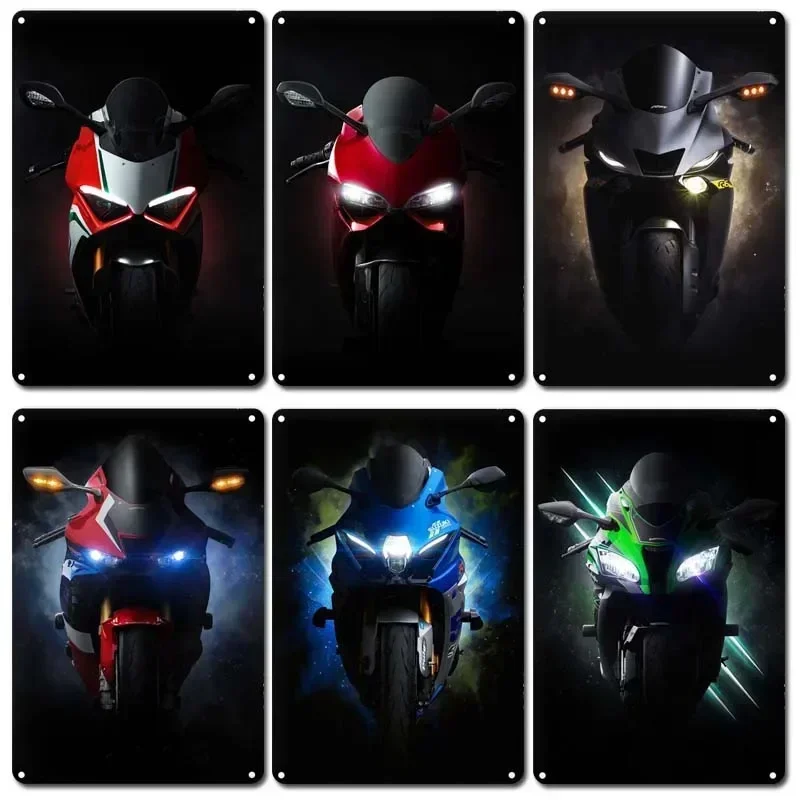 Moto Faces Room Decoration Garage Bar Restaurant Cafe Decorazione Della Parete Targa In Metallo Targa In Metallo Man Cave Room Decorazioni Per Uomo