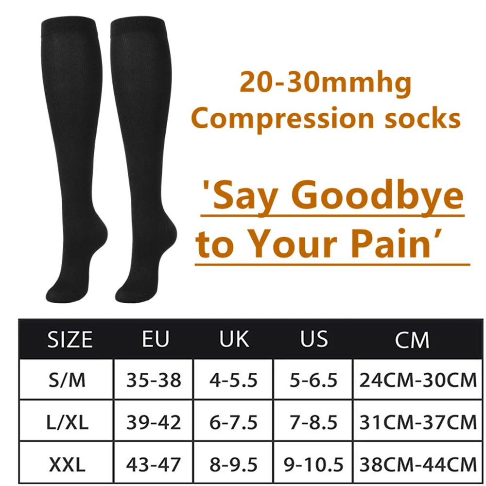 Compression Socks Women Men Running Sports Socks Pregnant Edema Travel Diabetes Varicose Veins Travel Compression Socks 30 MmHg