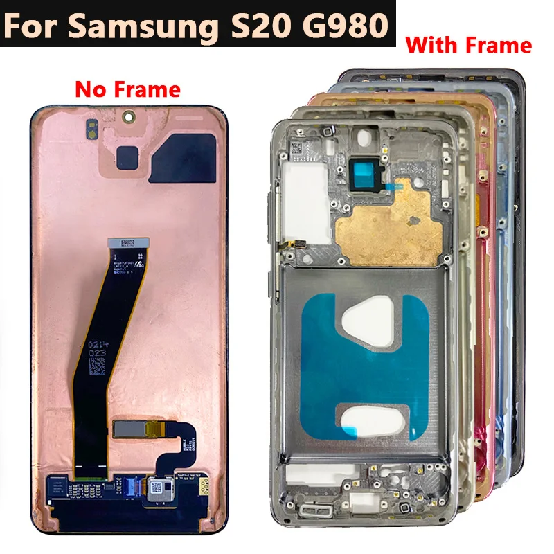 OLED Display For Samsung Galaxy S20 G980F Lcd S20 Plus 4G 5G G985 G986F LCD With Frame Touch Screen Digitizer Assembly A+ lcd display screen oled display screen smart phone screen replacement