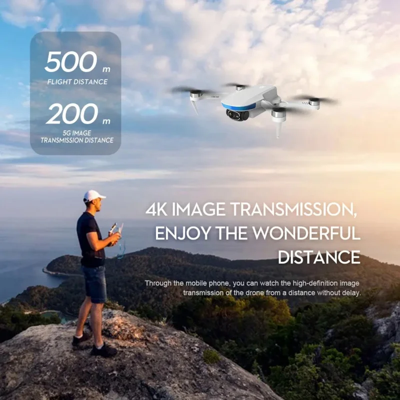 S6S 미니 5G 와이파이 브러시리스 GPS 드론, 4K 전문 듀얼 HD EIS 카메라, 라이트 플로우 접이식 쿼드콥터, RC 헬리콥터 완구, 신제품