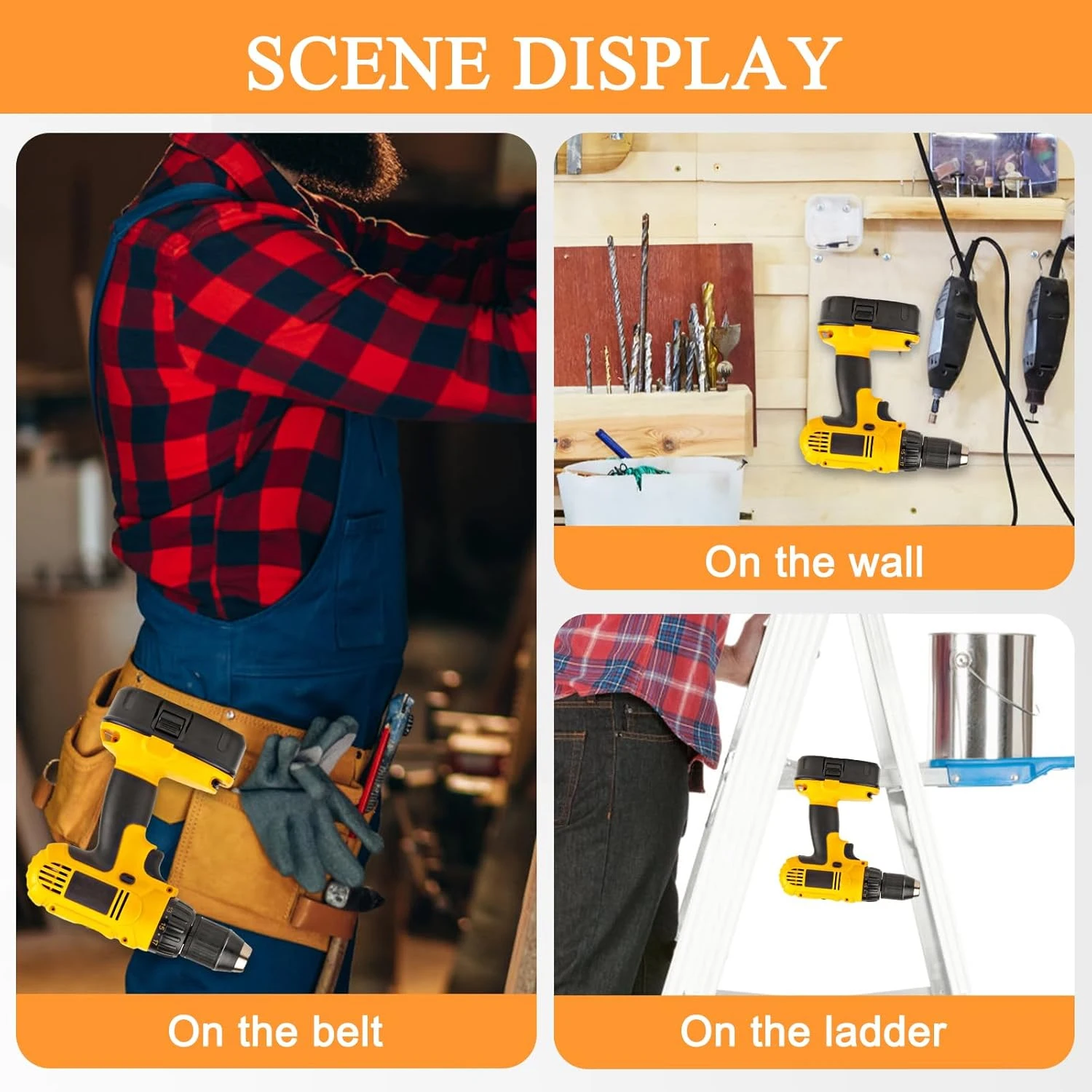 DeWalt 20V 드릴 드라이버 N268241 N169778 DCD980 해머 임팩트 렌치 액세서리 용 2PCS 전기 드릴 벨트 클립 후크