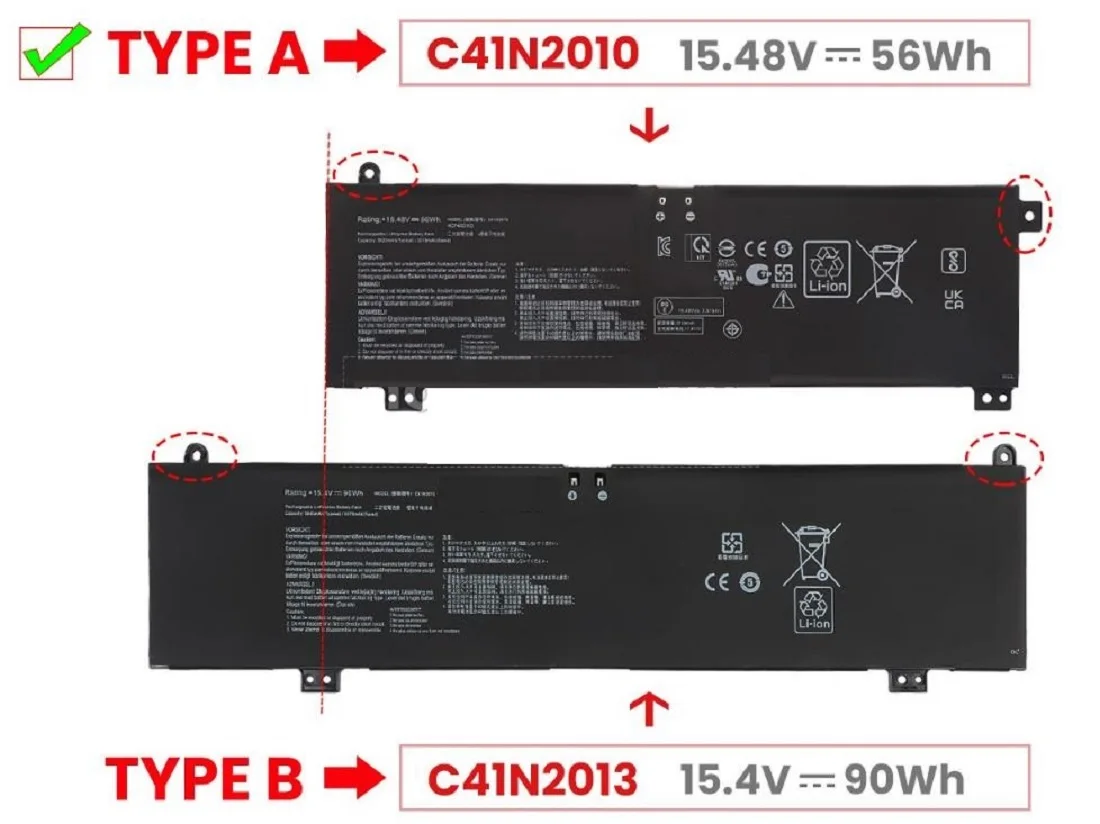 Batterie D'ordinateur Portable C41N2013 Pour ASUS Rog Strix Scar 15 G533 17 G733 G733QR G15 G513 G513QM G513QY G17 G713 G713Q GA503 FX507 GX703