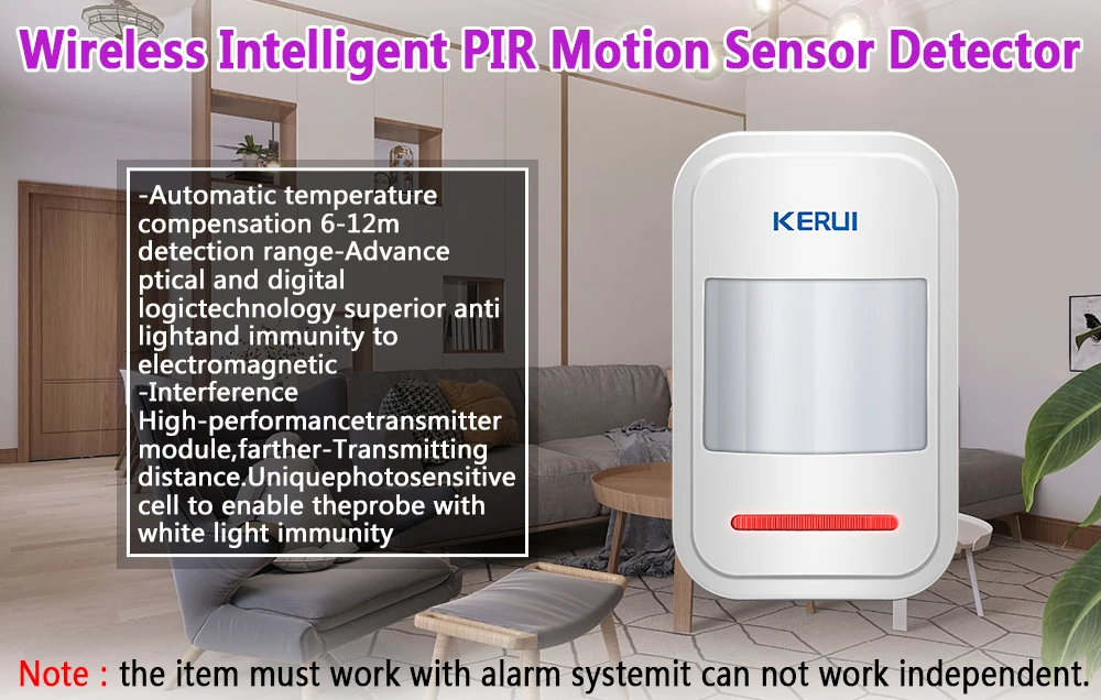 KERUI P819 PIR Motion Detector 433MHz Wireless Intelligent Detector For Wireless Alarm GSM PSTN Auto Dial Home Security