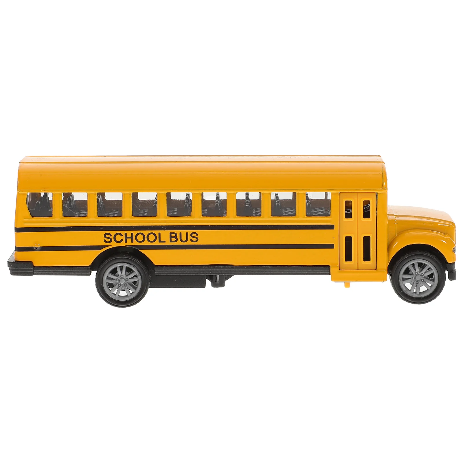 

1Pc School Bus Model Toy Alloy Pull Back Model Bus Toy Kids Car Toy (Random Style)