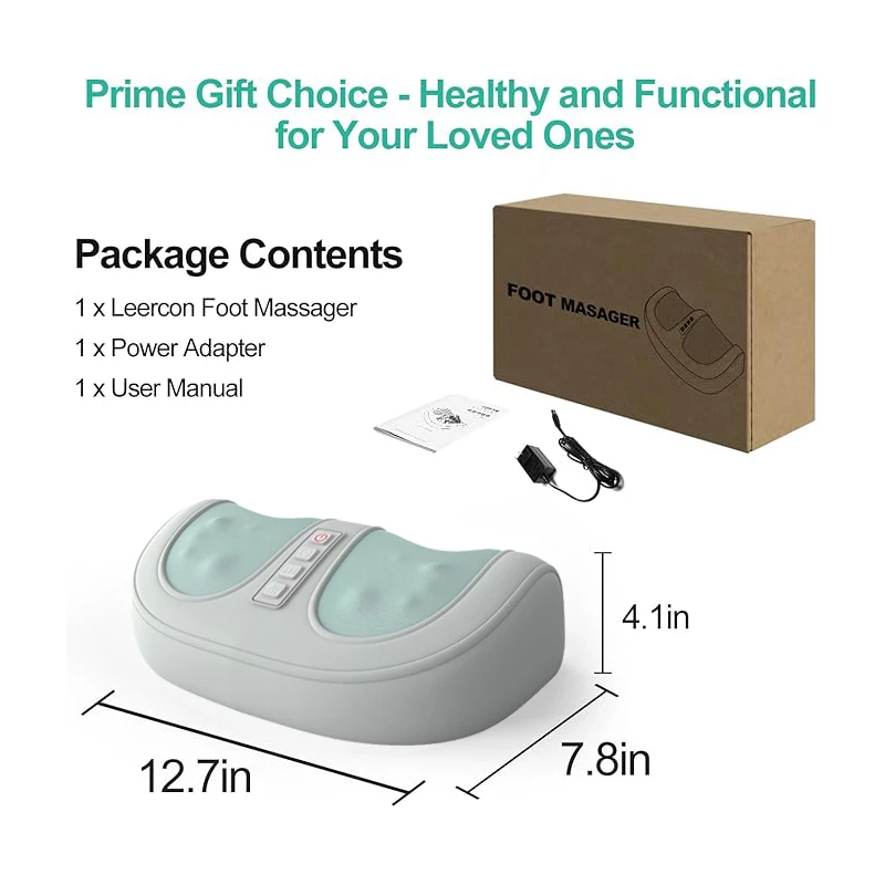 Electric Roller Foot Massager Heating Physical Therapy Acupoint Massage Deep Tissue Kneading Calf Sporting Home Health Portable