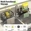 Sink Cleaning Tools Storage Rack Kitchen Multifunctional Stainless Steel Drain Rack for Sponge Cleanser Organizer Rag Hanger 3