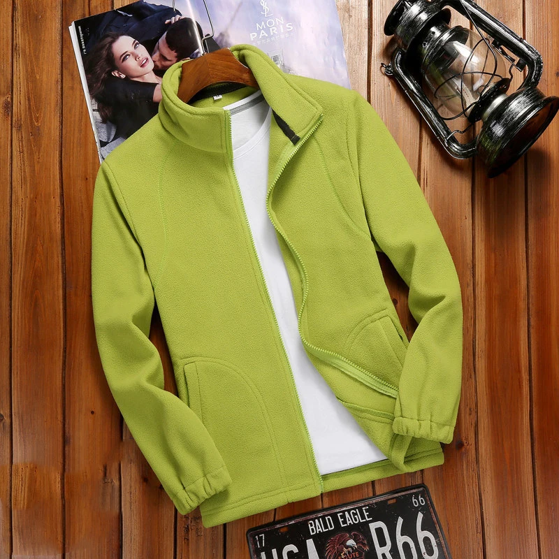Women's Winter Zipper Cardigan - Warm Coral Fleece Jacket