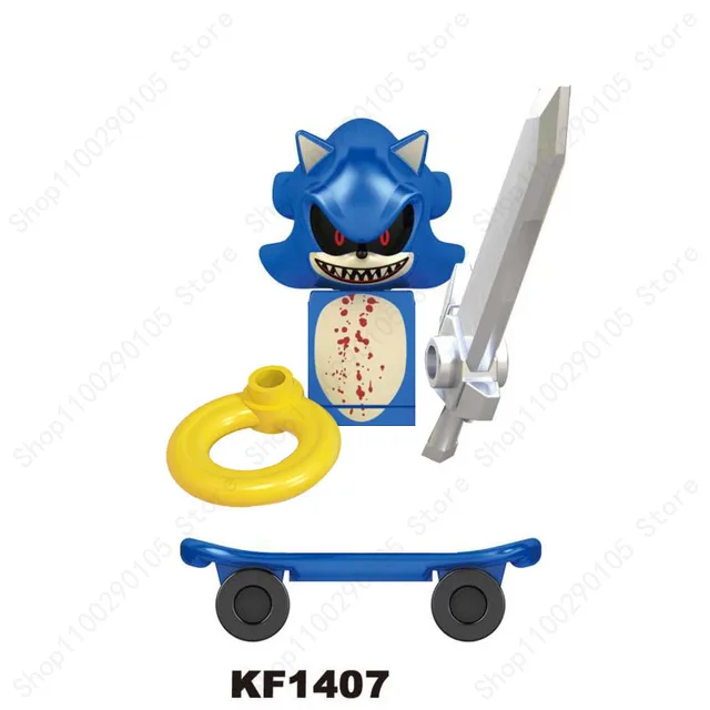 Mini Action Figure Building Block Sonic Teirusu Silver Nakkurusu Shadow Eggman Blaze Storm Knuckles KF6123 LG1001 WM6086 Bricks 1407