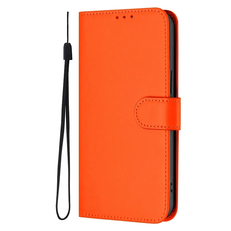 Candy Color Flip Stand Leather Phone Case - Universal Fit