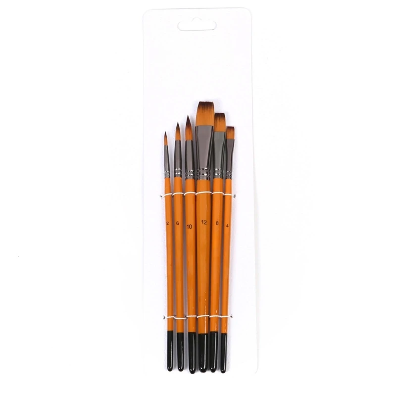 

L43D 6Pcs Paintbrush Artists Paint Brush for Acrylic Watercolor Gouache Painting