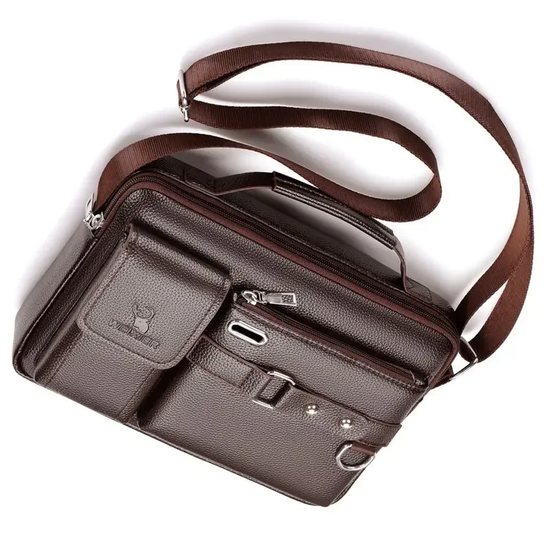 Men's Leather Briefcase Portable PU Leather Handbag New Fashion Briefcase leather briefcase