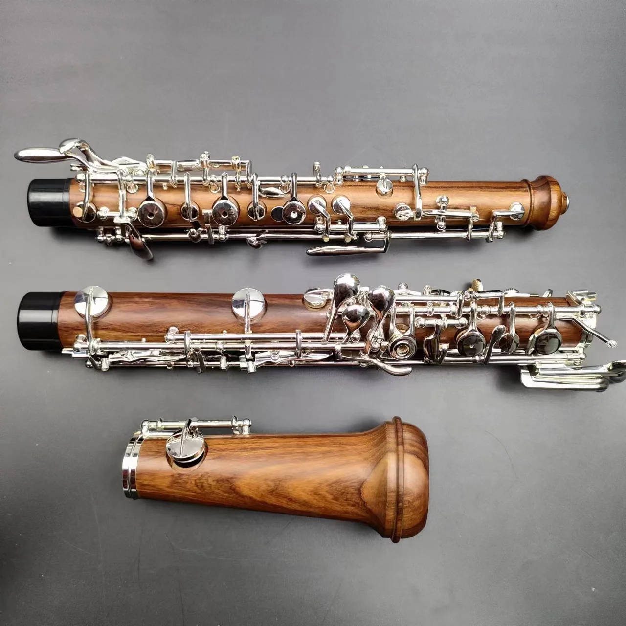 Rosewood Professional Oboe,C Key Sliver Plated Fully or Semi Automatic Oboe,Free case Bag reed and Other Accessories