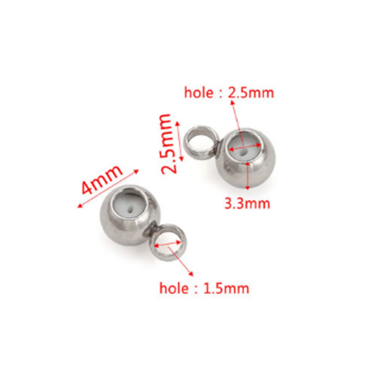 Stainless Steel Adjustment Beads with Non-slip Silicone Ring Gold Color Stopper Spacer Beads for Jewelry Making 4