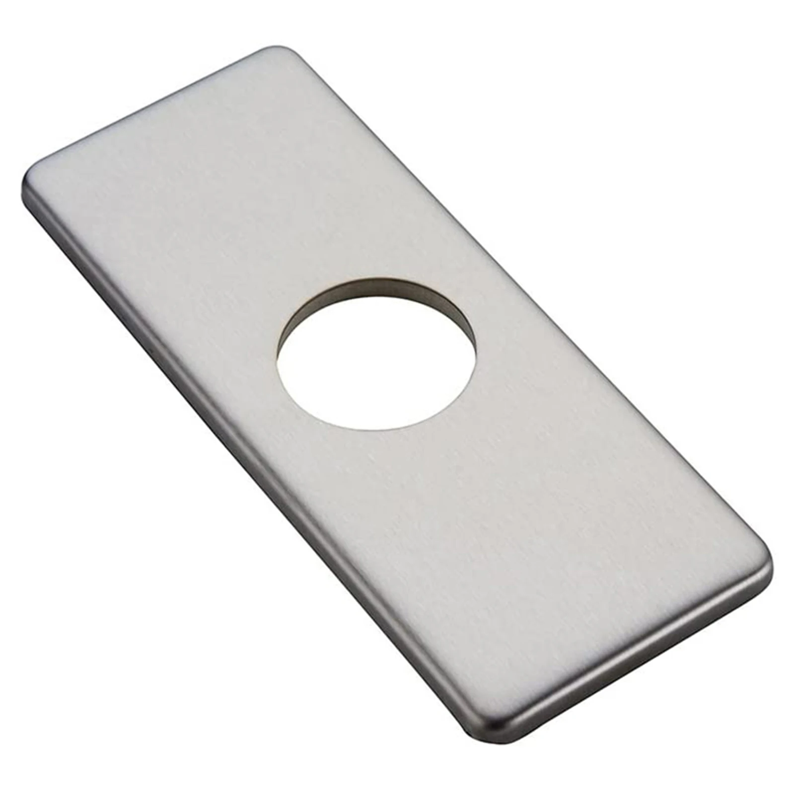 Wovier 6" 3-to-1 Rectangle Kitchen Faucet Cover Deck Plate Bathroom Kitchen Sink Faucet Hole Cover Deck Plate Escutcheo