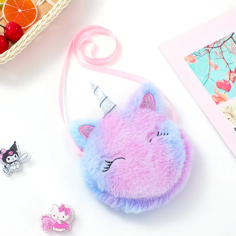 

Children Girls Shoulder Bag Unicorn Animals Messenger HandBag Kids Keys Coin Purse Cute Princess Wallet Valentine's Day Gifts