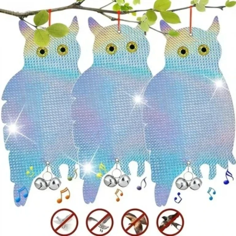 4PCS 올빼미 새 퇴치 장치, 효과적으로 새를 멈추게 하여 정원을 보호합니다.
