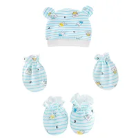 Newborn Hat+Gloves+Socks Set for Baby Boy&Girl Cotton Fall Casual Photography Props Soft Headwear Infant Nightcap Fashion 5